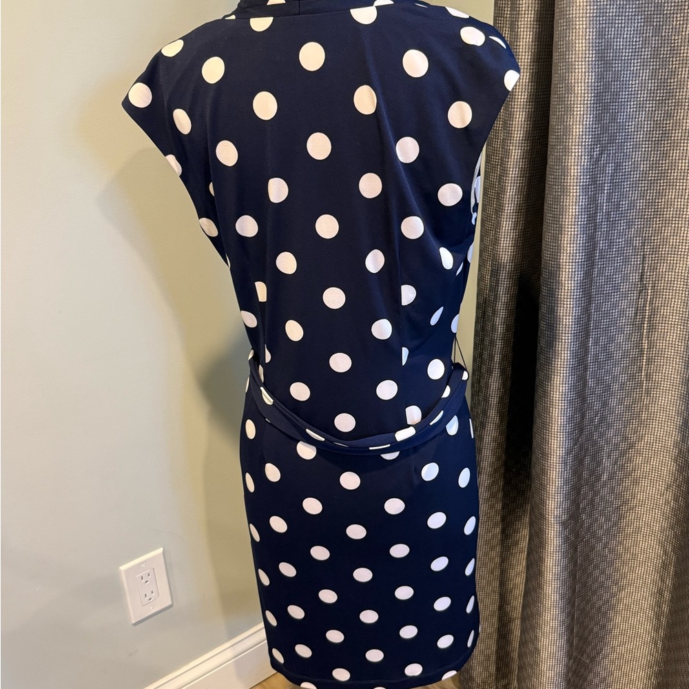 Eliza J. Navy Polka Dot Dress - classy look! - Picture 8 of 12